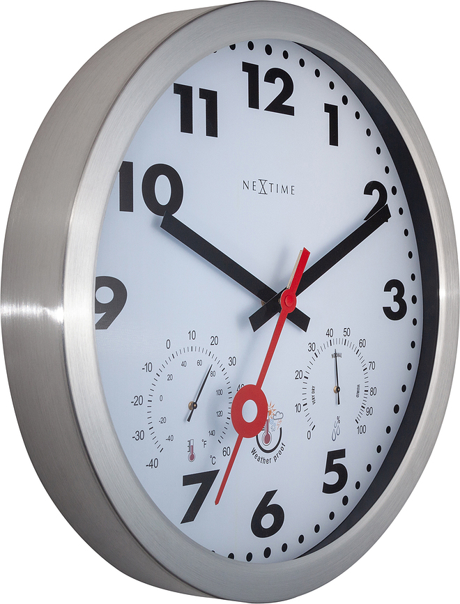 Reloj con termómetro e higrómetro Clematis, de índices