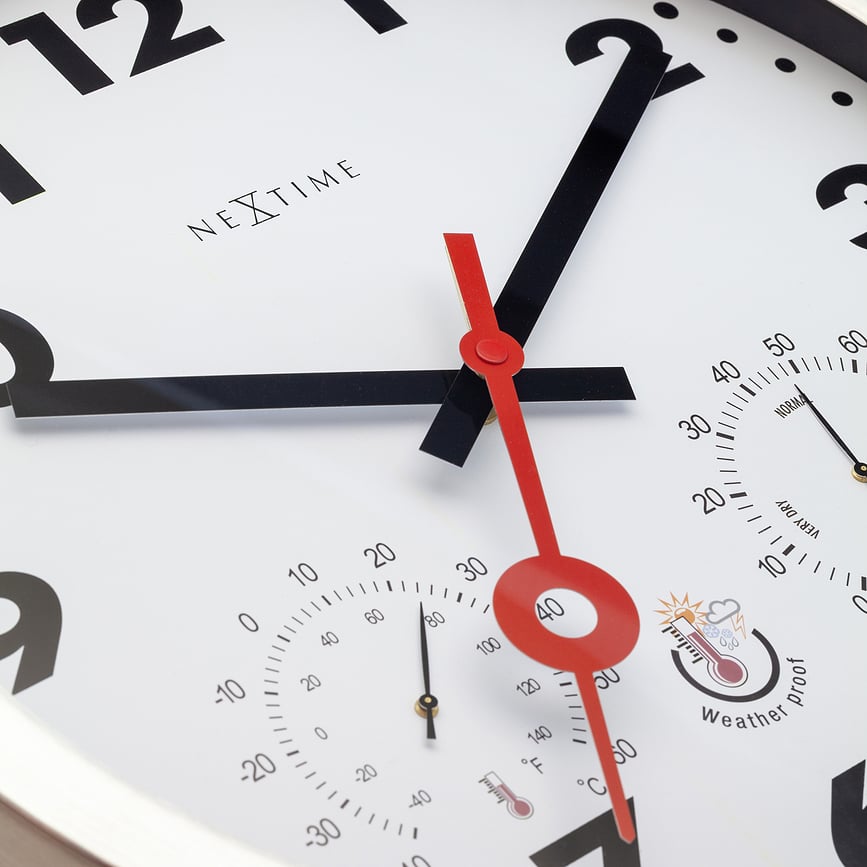 Reloj con termómetro e higrómetro Clematis, de índices