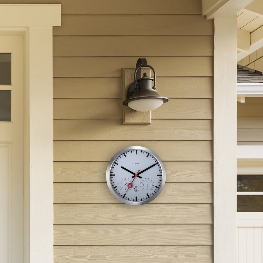 Reloj con termómetro e higrómetro Clematis, de índices