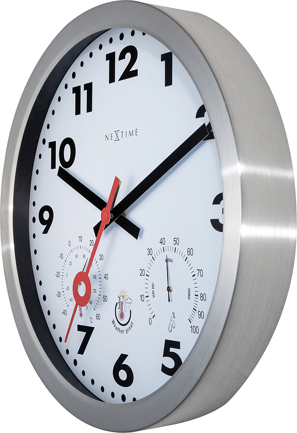 Reloj con termómetro e higrómetro Clematis, de índices