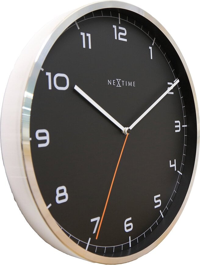 Reloj de pared Company, 35 cm, negro, números árabes
