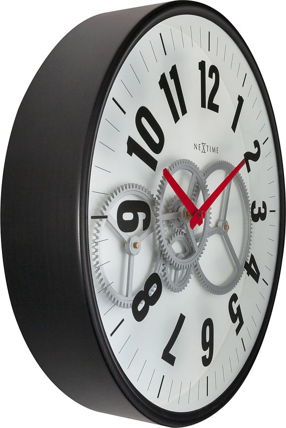 Reloj de pared Modern Gear Clock, negro