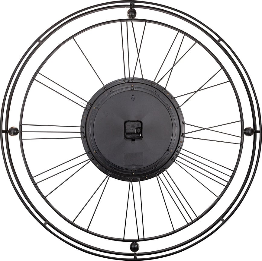 Reloj de Pared Roman Gear Clock, 90,5 cm, negro y plateado