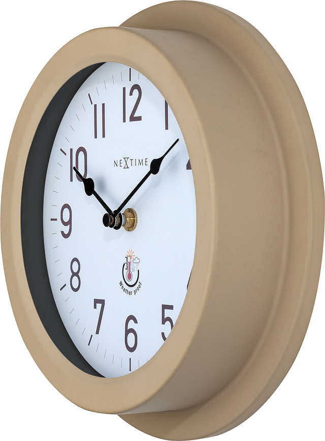 Reloj de Pared de exterior Poppy, blanco y plateado