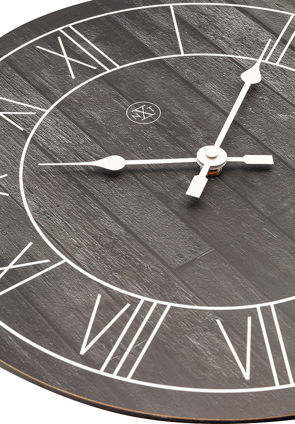 Reloj de pared de madera Paul, oscuro