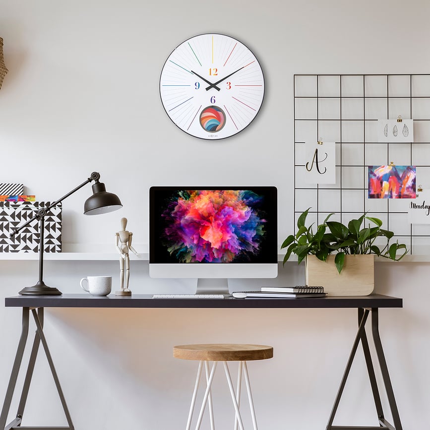 Reloj de pared con péndulo Duomo 50, amarillo