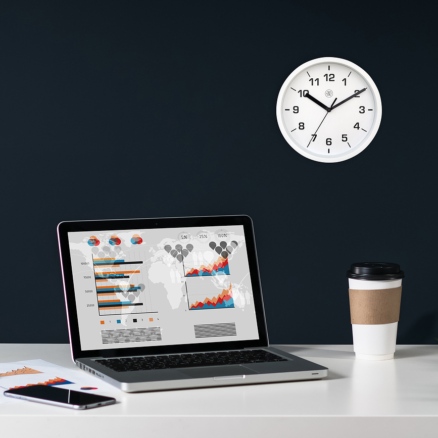 Reloj de Pared Easy, 20 cm, blanco