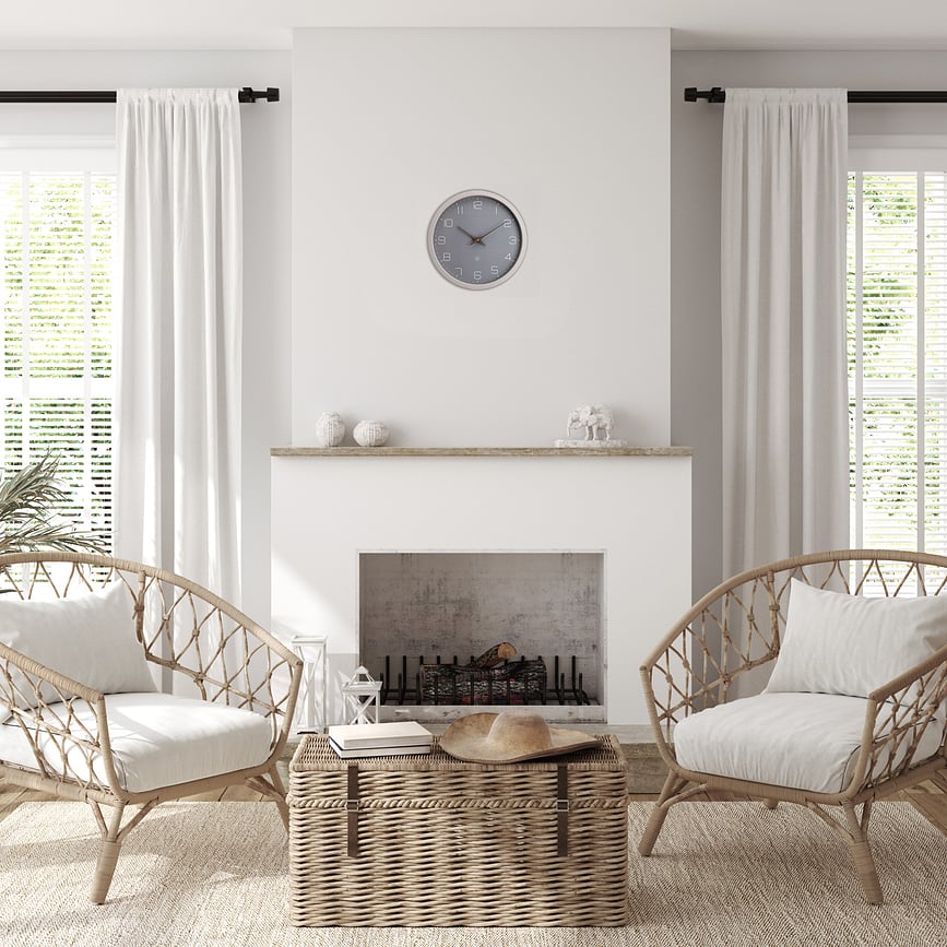 Reloj de Pared Eco, beige y gris