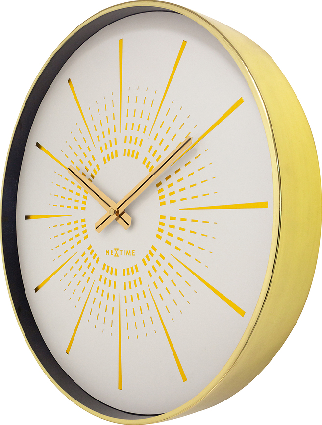 Reloj de Pared Excentric, blanco y dorado