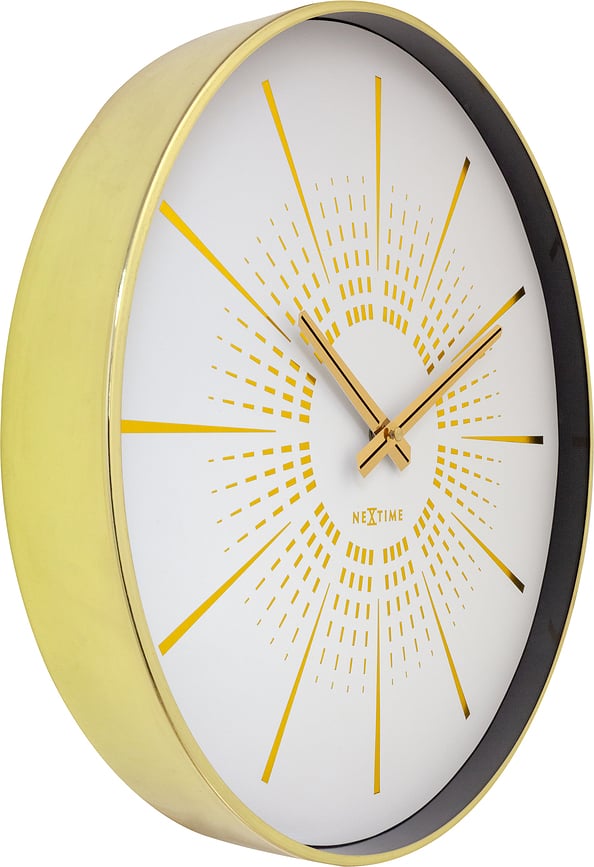 Reloj de Pared Excentric, blanco y dorado