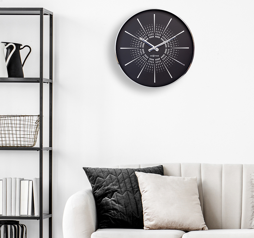 Reloj de Pared Excentric, blanco y dorado