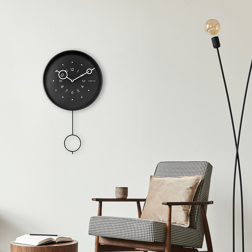 Reloj de pared Loop, negro
