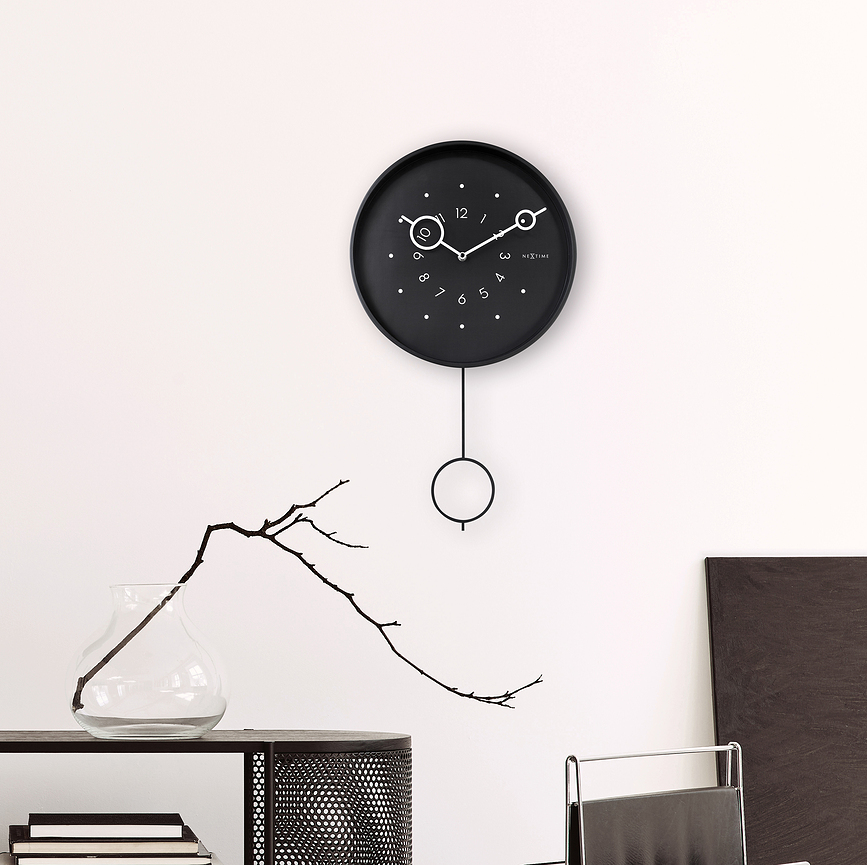 Reloj de pared Loop, negro