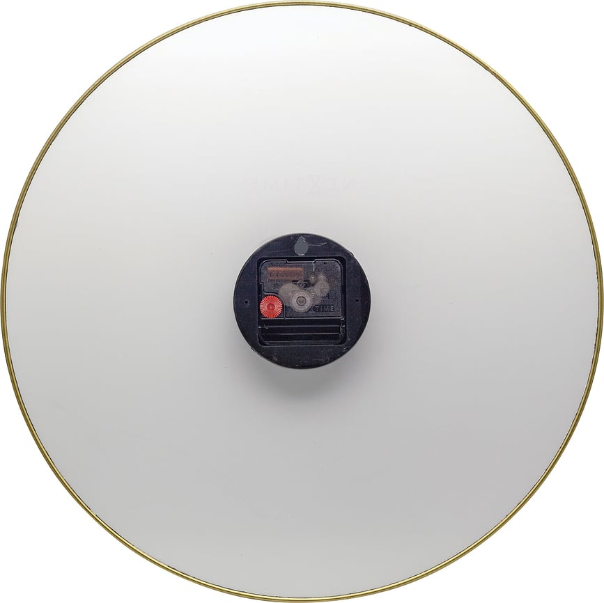 Reloj de Pared Marble, blanco, con marco dorado