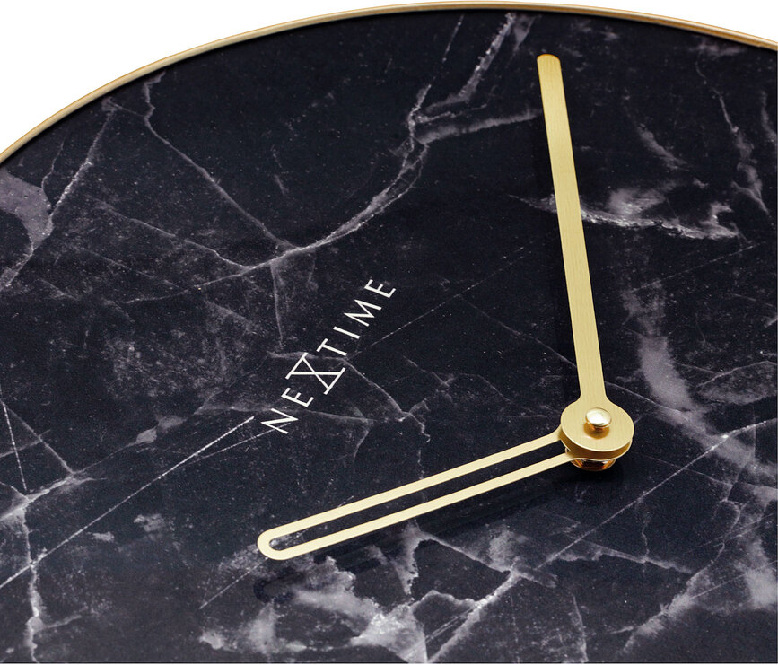 Reloj de Pared Marble, blanco, con marco dorado