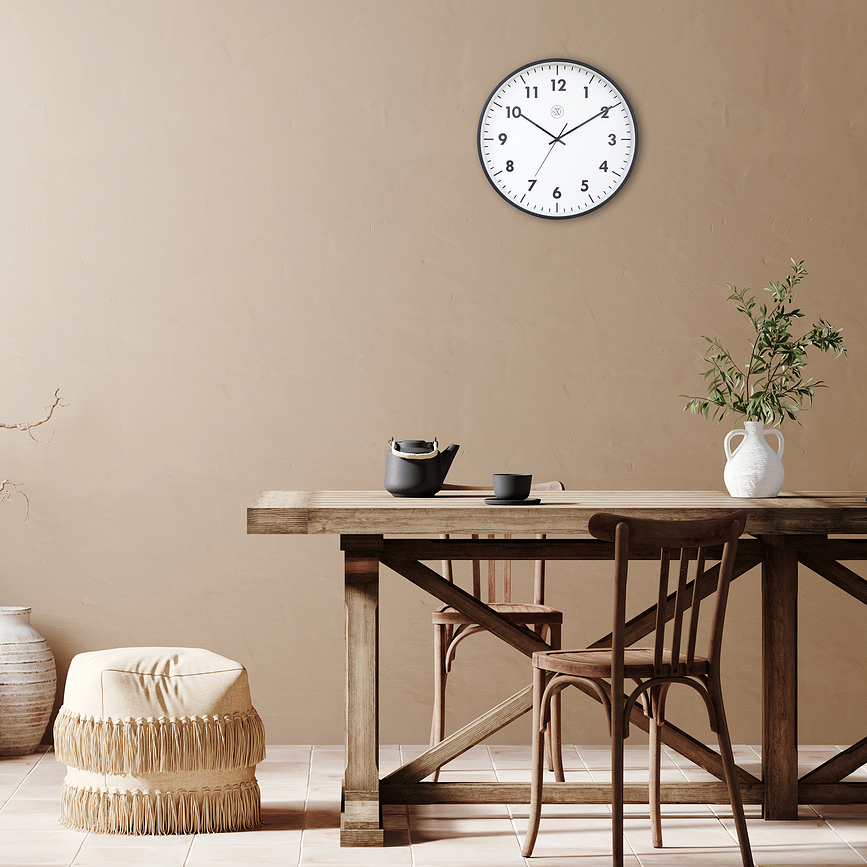 Reloj de Pared New, 40 cm, negro y blanco