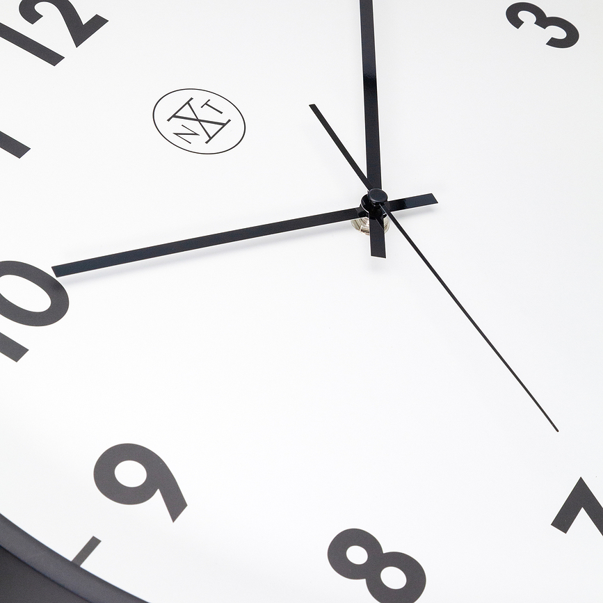 Reloj de Pared New, 40 cm, negro y blanco
