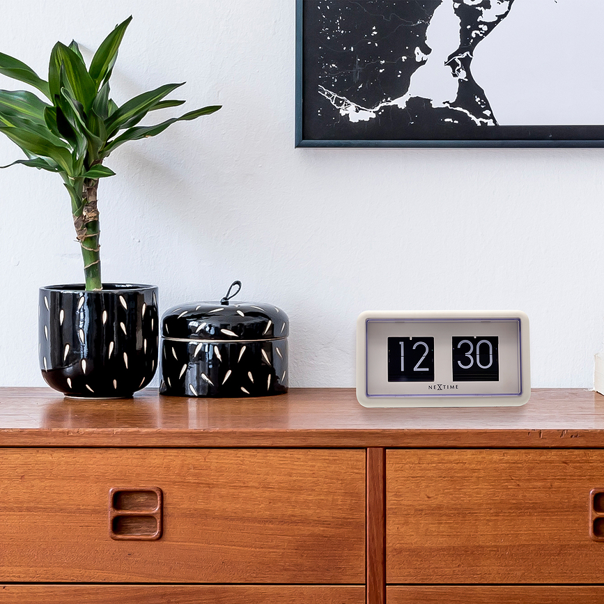 Reloj de Pared y de Mesa Small Flip, negro