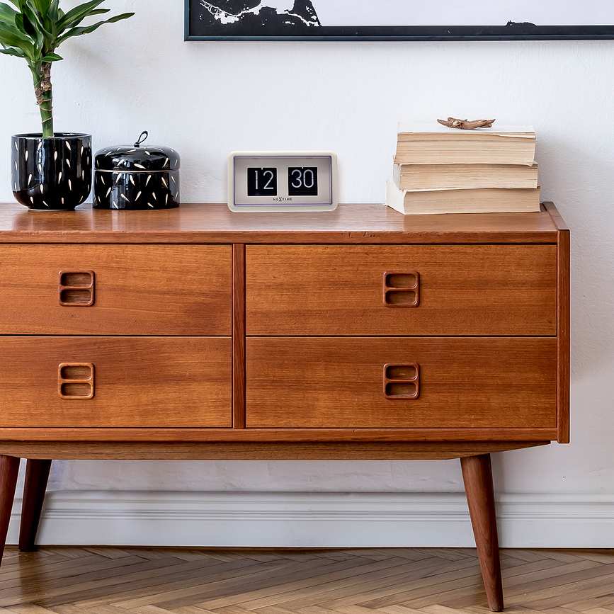 Reloj de Pared y de Mesa Small Flip, negro