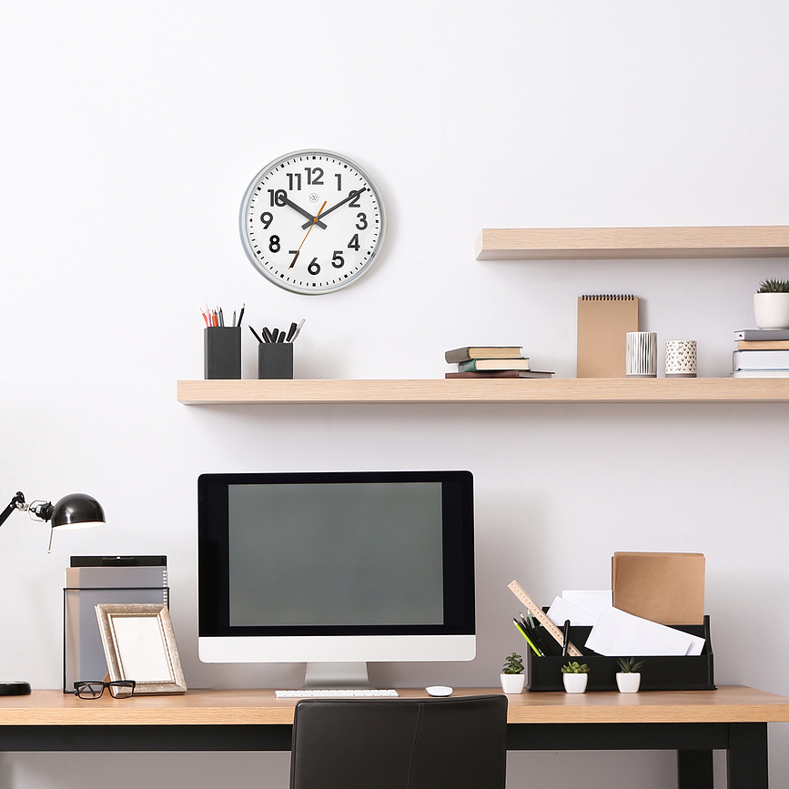 Reloj de Pared Peter, 26 cm, blanco y negro