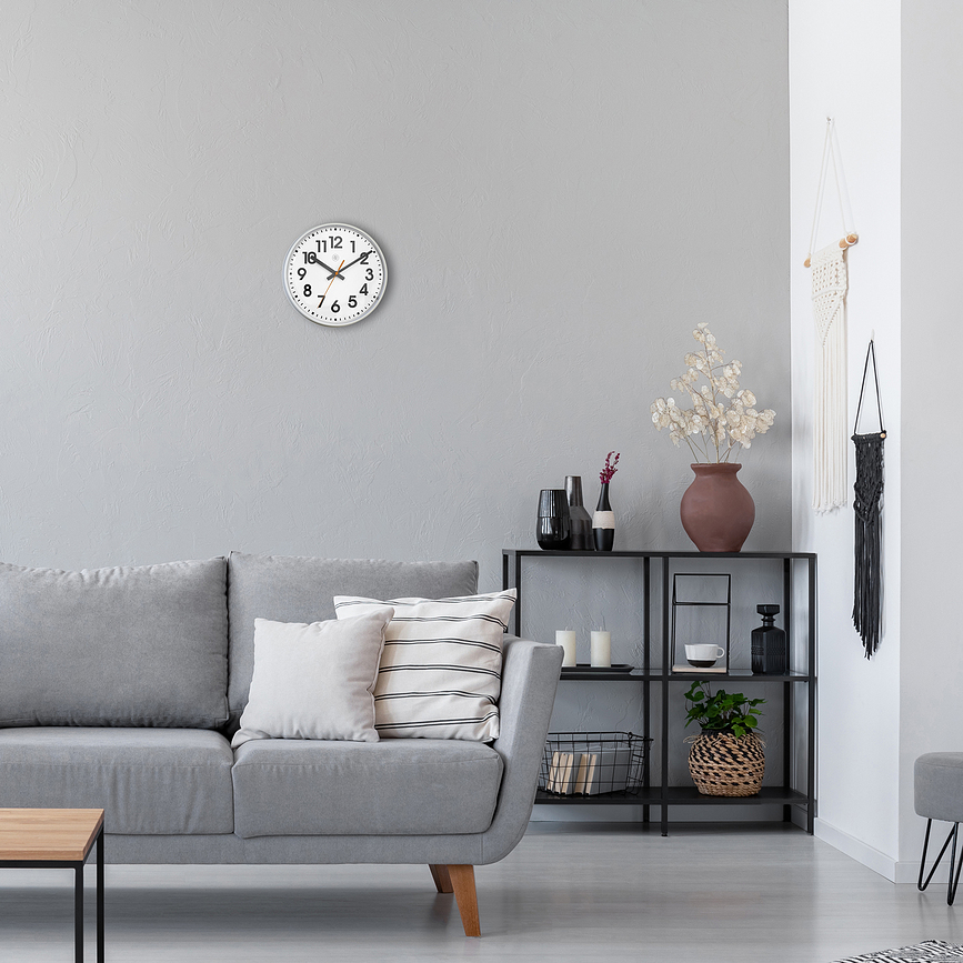 Reloj de Pared Peter, 26 cm, blanco y negro