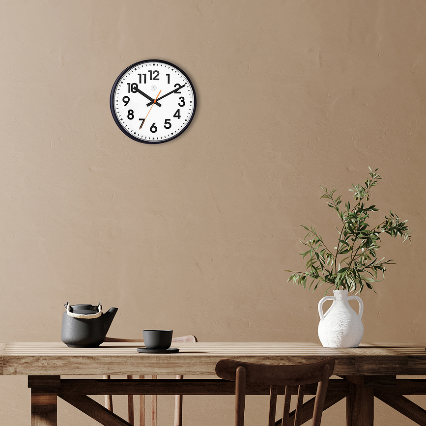Reloj de Pared Peter, 26 cm, blanco y negro
