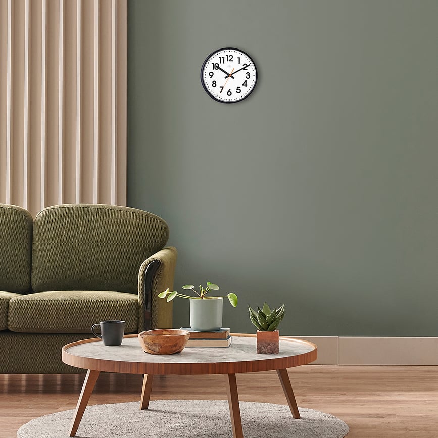 Reloj de Pared Peter, 26 cm, blanco y negro