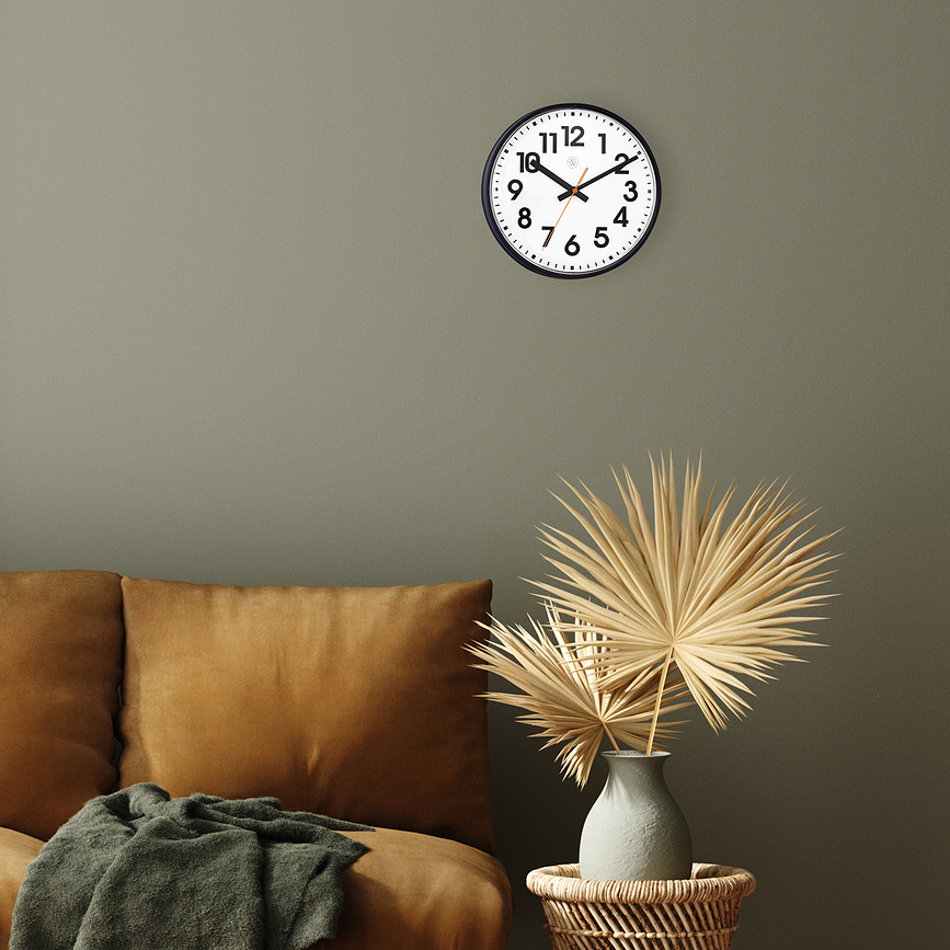 Reloj de Pared Peter, 26 cm, blanco y negro