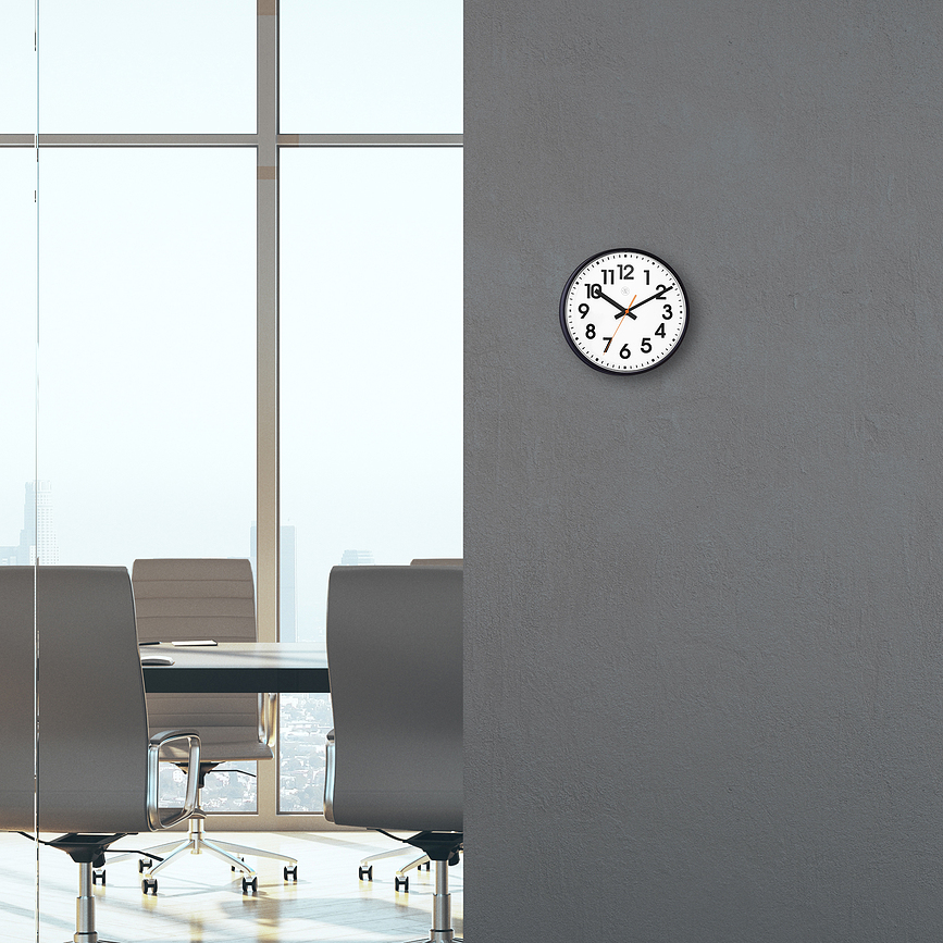Reloj de Pared Peter, 26 cm, blanco y negro