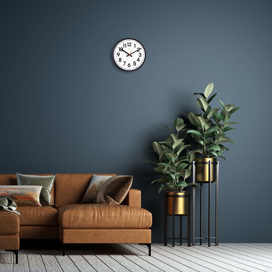 Reloj de Pared Peter, 26 cm, blanco y negro