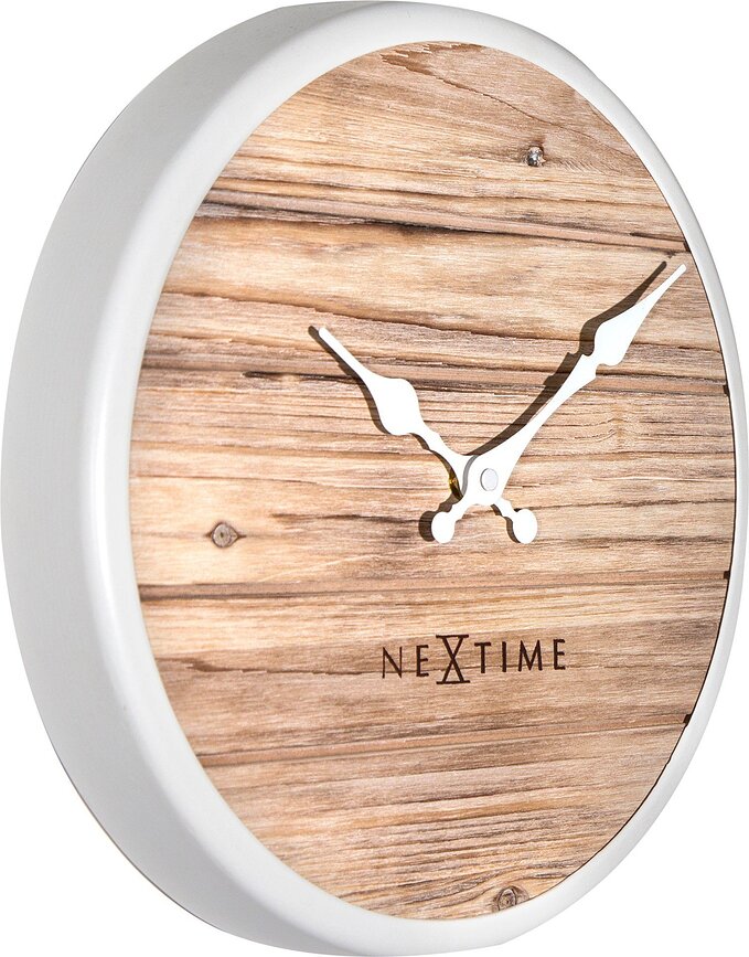 Reloj de Pared Plank, 50 cm, blanco