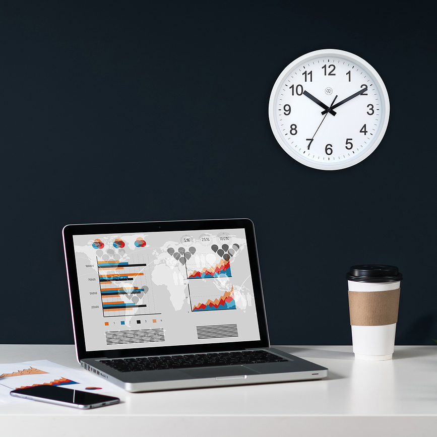 Reloj de Pared Robust, 25,5 cm, blanco