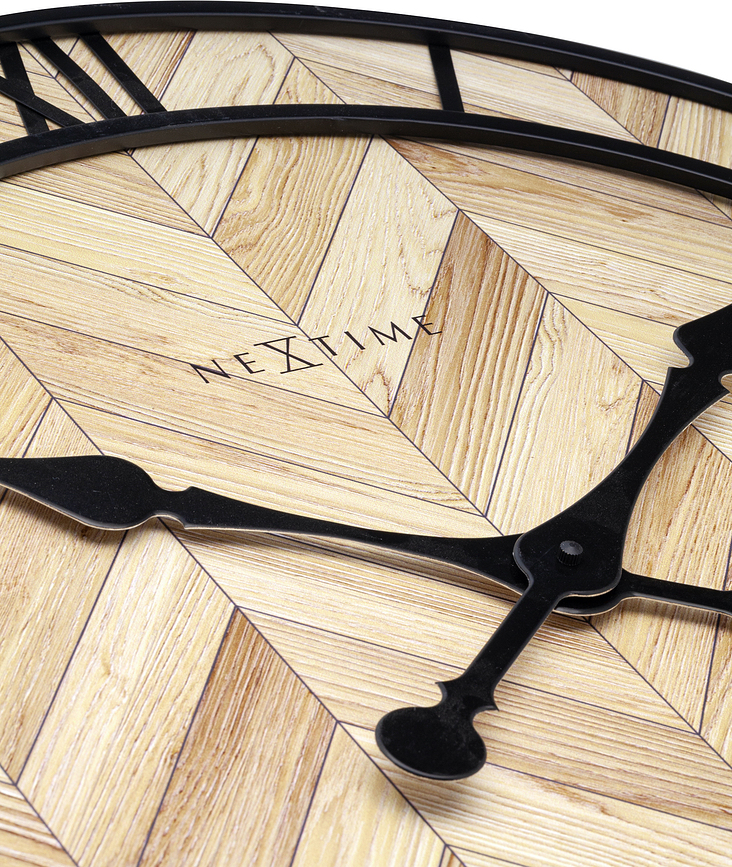 Reloj de Pared de madera clara, Roman, estilo vintage