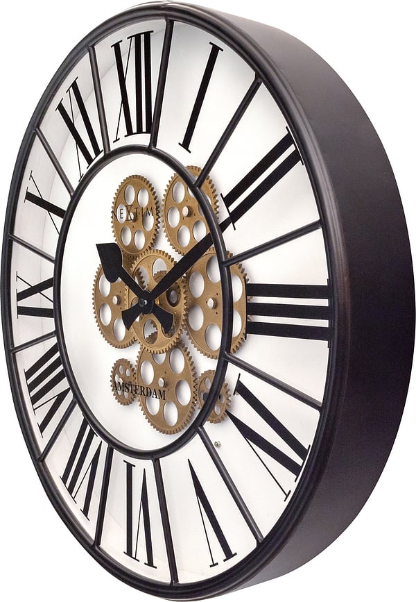Reloj de Pared William, negro y dorado