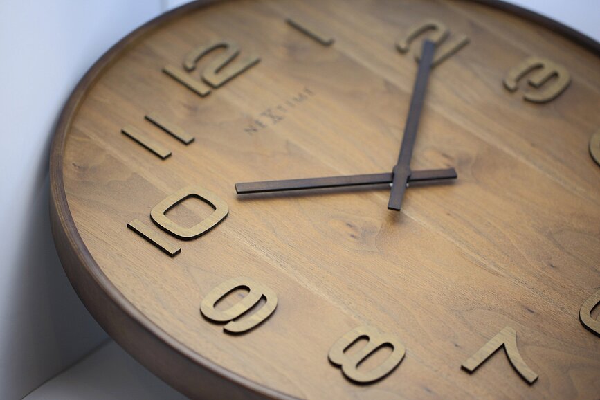 Reloj de Pared de madera natural Wood Wood Big