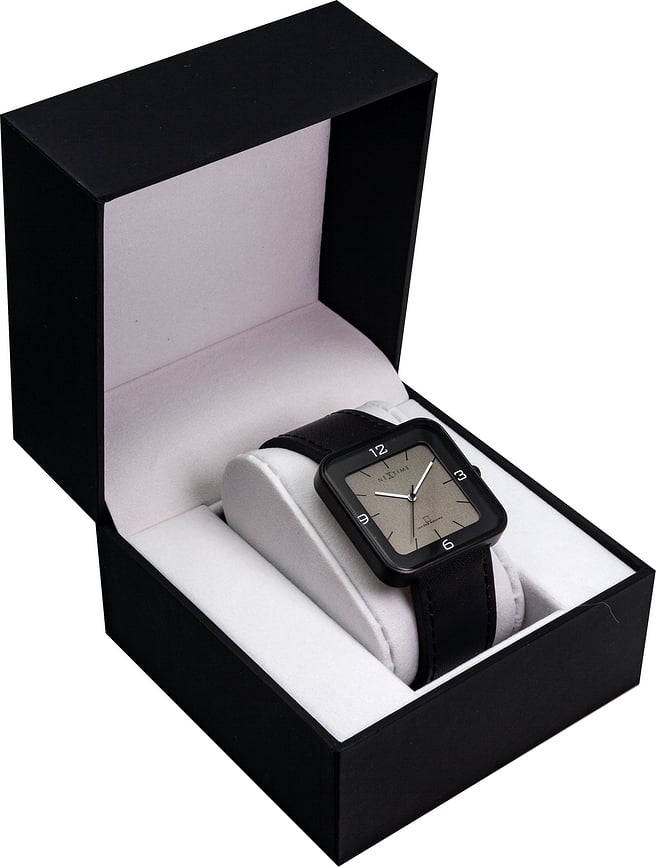 Reloj de pulsera Square Wrist, cuadrado, blanco, esfera plateada