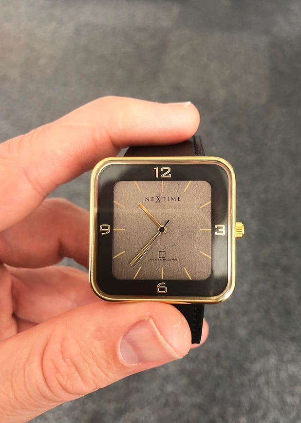 Reloj de pulsera Square Wrist, cuadrado, blanco, esfera plateada