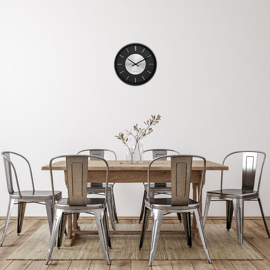 Retro II Stenska ura, črno-bakrena