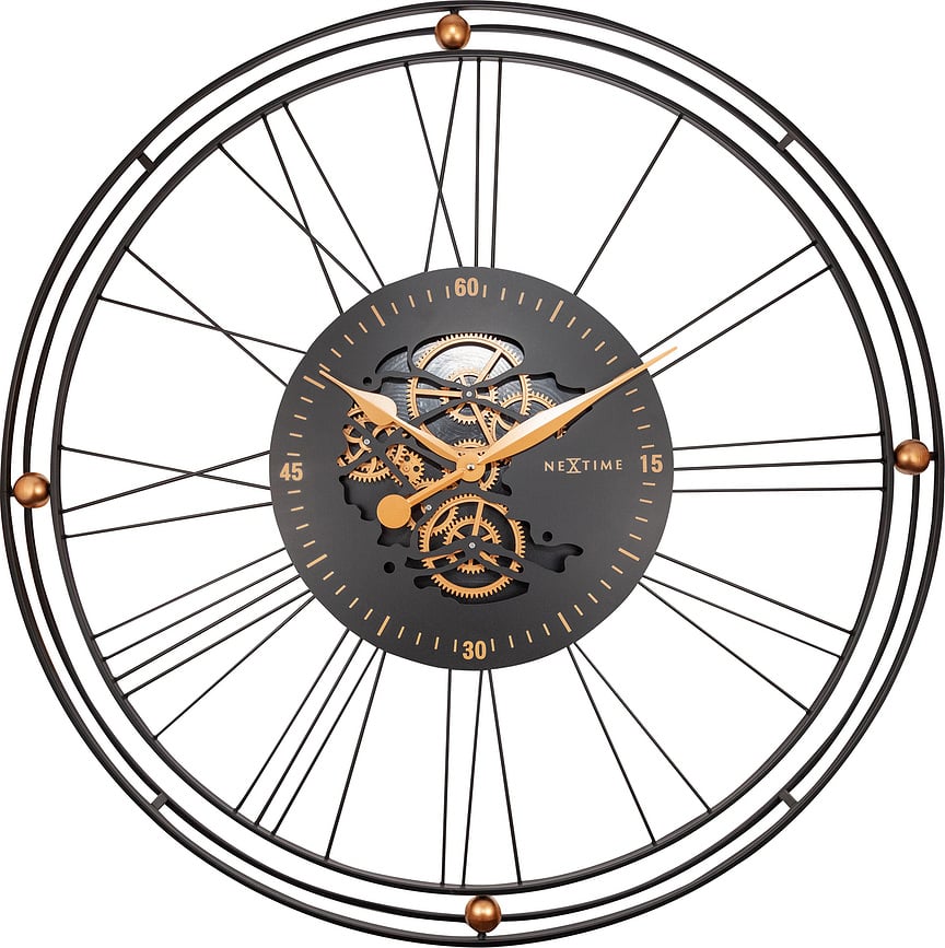 Roman Gear Clock fekete-arany Falióra 90,5 cm