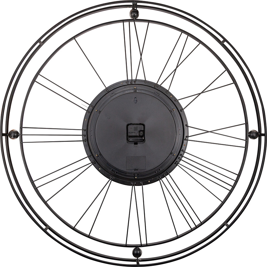 Roman Gear Clock Sat zidni 90,5 cm crno-srebrni
