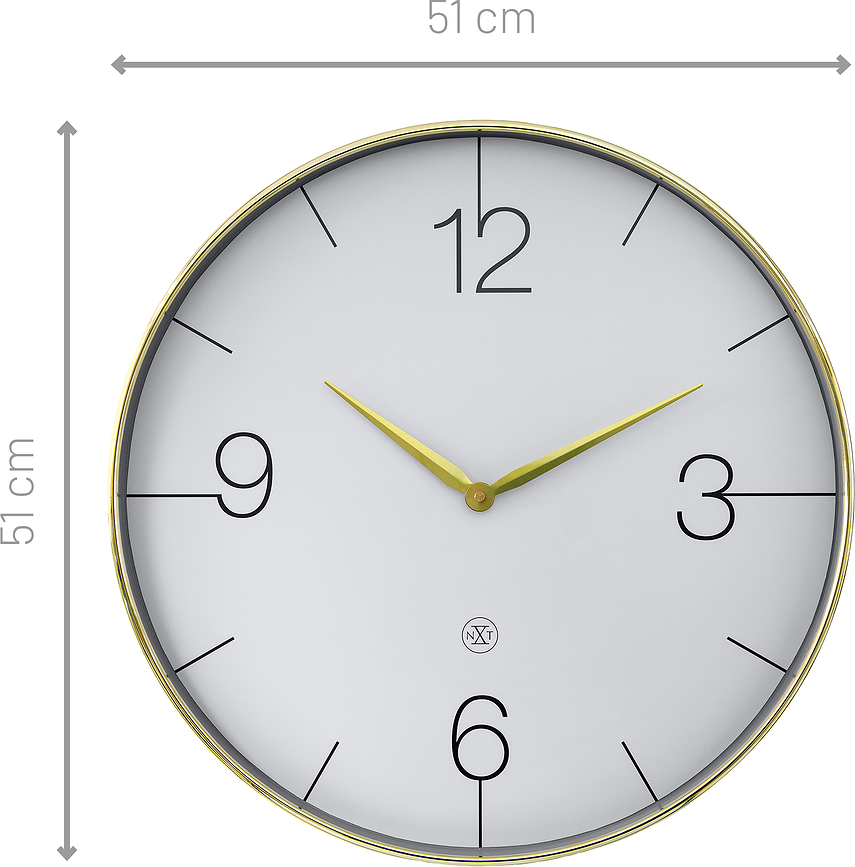 Sieninis laikrodis Finesse Large 51 cm, sidabrinis