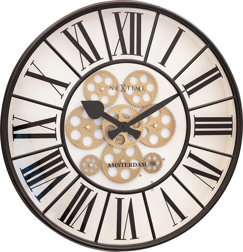 Sieninis laikrodis William baltos ir rudos spalvos