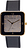Square Wrist Montre carrée, noire, avec cadran doré