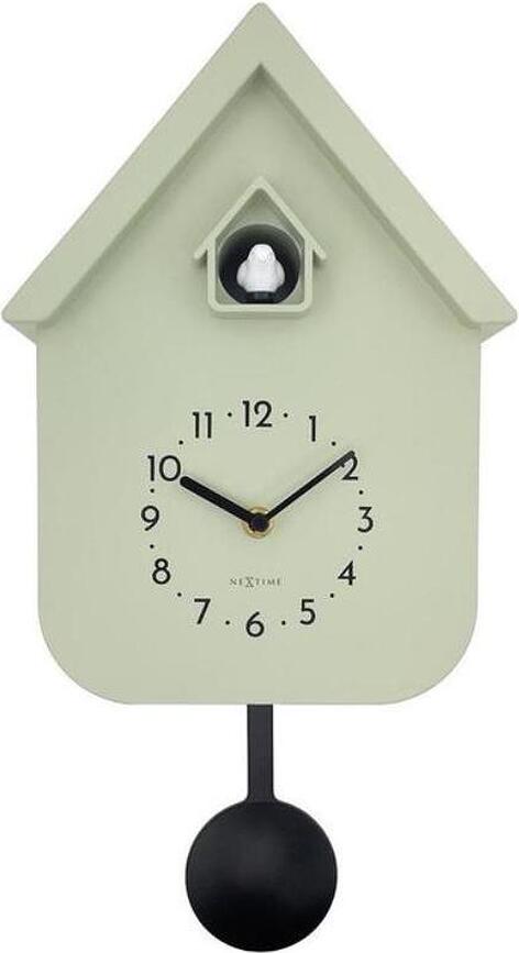 Twitter Horloge Murale à coucou, vert pastel