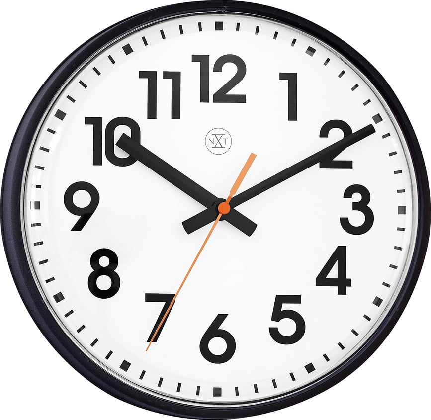 Wandklok Peter 26 cm zwart-wit