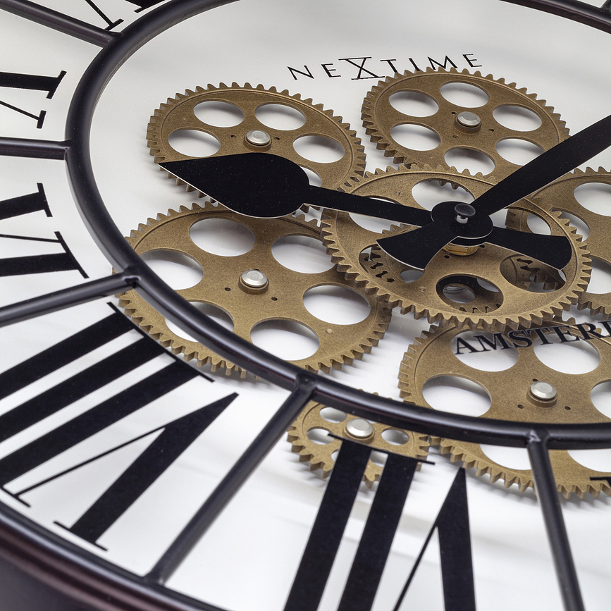 William Horloge murale, noir et or