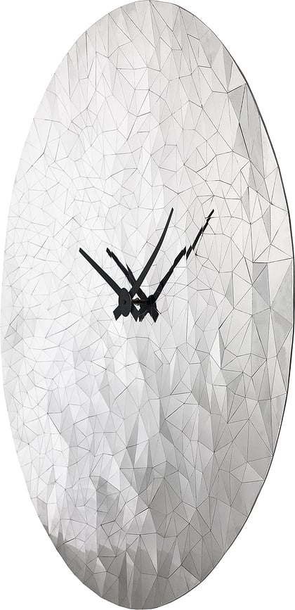 Zegar ścienny Fragments 80 cm stal lustrzana