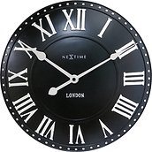 Zegar ścienny London Roman czarny