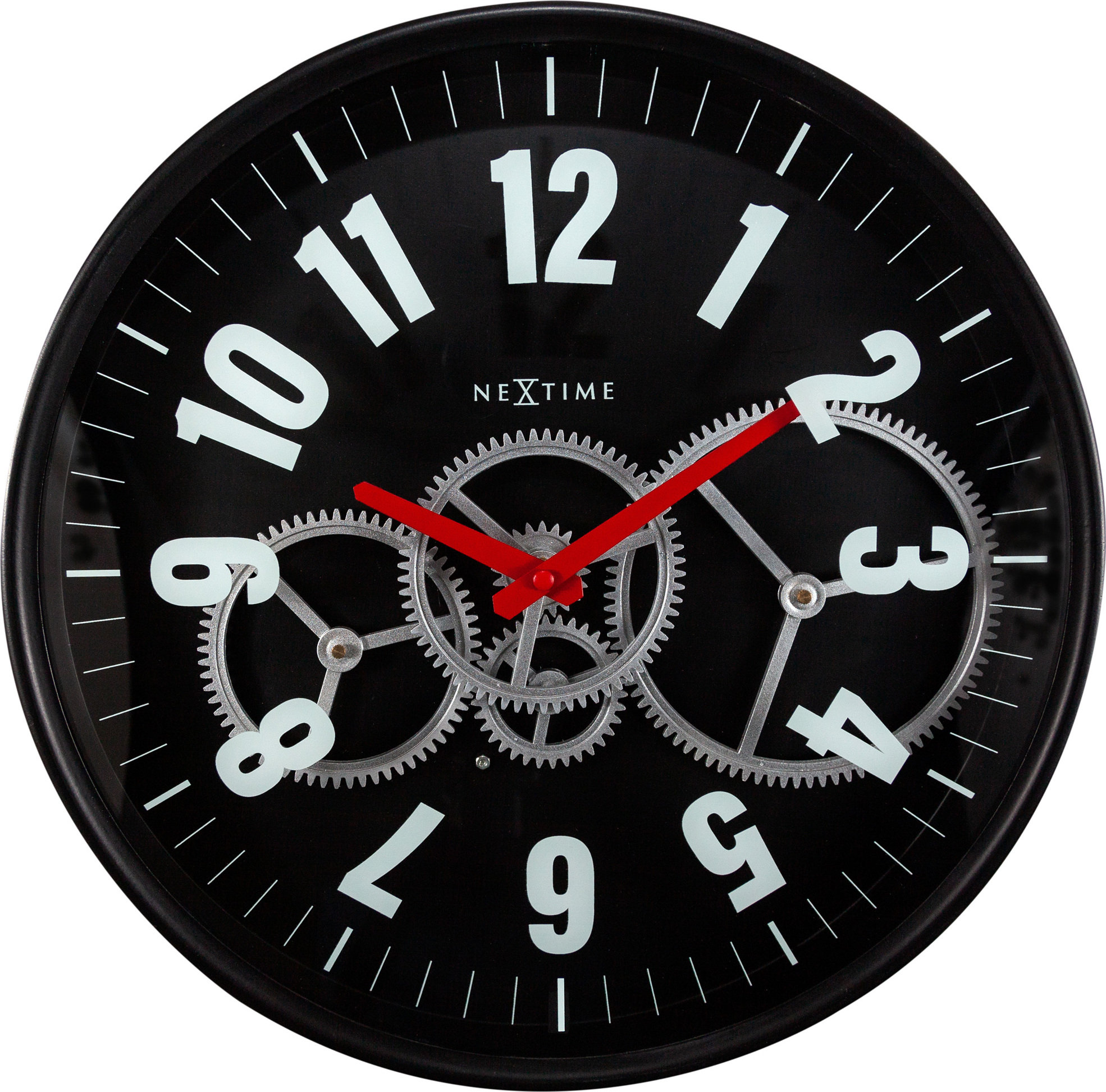 Zegar ścienny Modern Gear Clock czarny