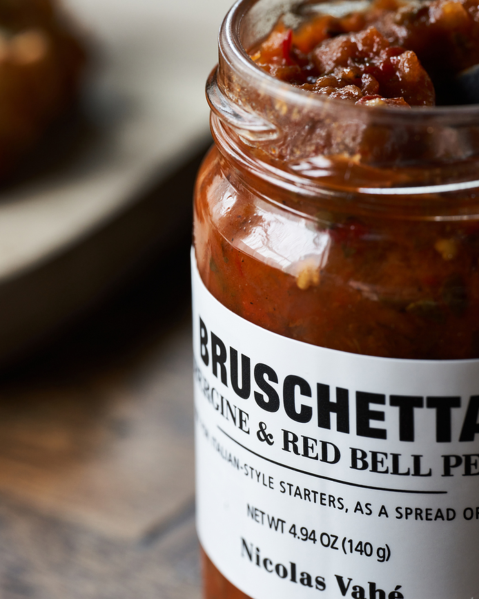 Bruschetta de berenjena y pimiento rojo Nicolas Vahe, 140 g